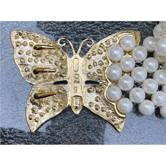 CGI Simulated pearl Butterfly Belt With Rhinestones - Picture 3 of 6